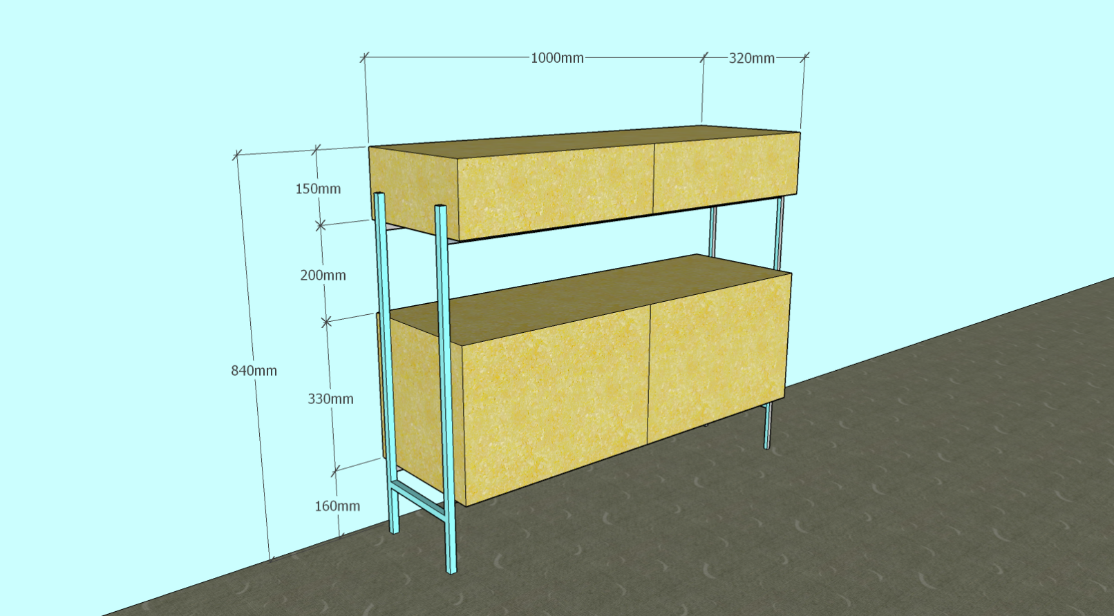 Ontwerp dressoir kersenhout